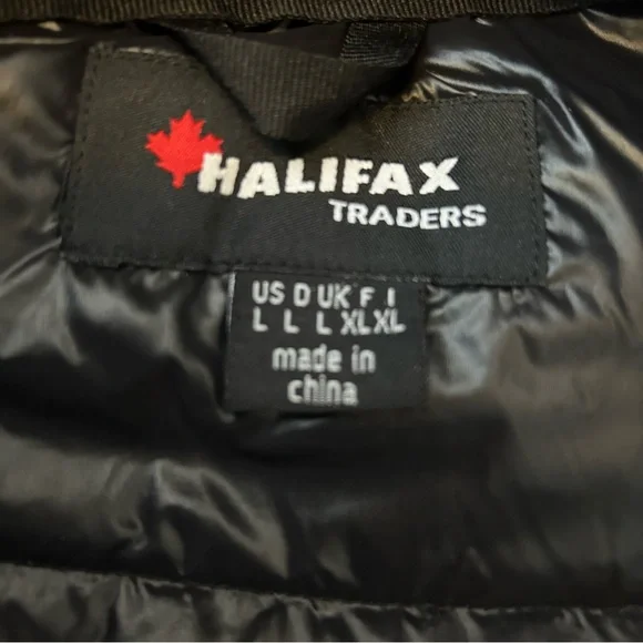 Halifax Traders Women's Black Down Putter Coat with nylon sleeves size Large - Picture 9 of 9